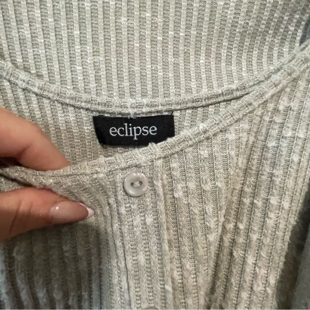 Eclipse Ribbed Knit Top in Light Gray size extra small - Picture 3 of 10